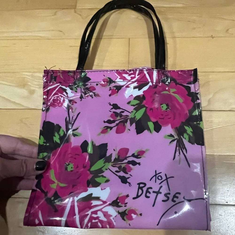 Betsey Johnson Pink Floral Small Tote Bag - Picture 2 of 5